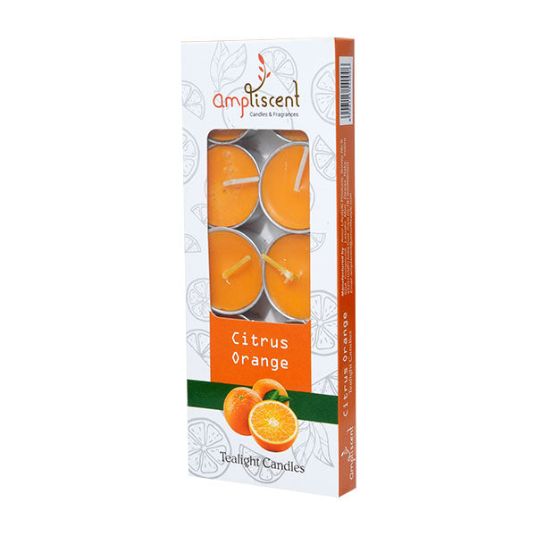 Ampliscent Tealight Candles - Citrus Orange (Pack of 3)