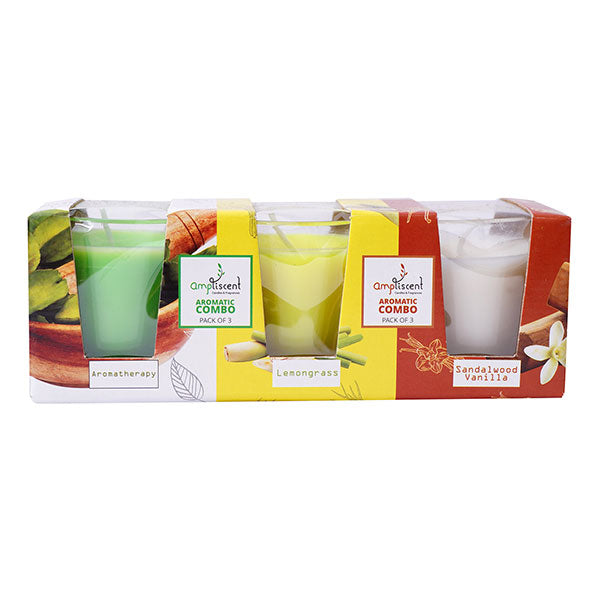 Ampliscent Votive Candles - Aromatic Combo (Pack of 3)