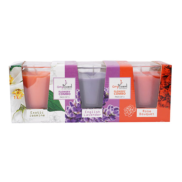 Ampliscent Votive Candles - Flowery Combo (Pack of 3)