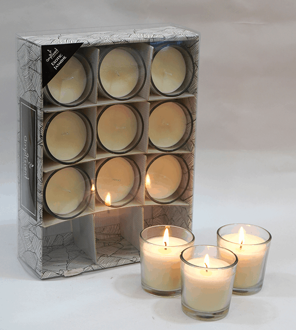 Ampliscent Votive Candles - White Unscented (Pack of 12)