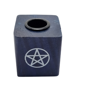 Wooden Chime Candle Holder Pentagram Blue (Pack of 6)