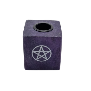 Wooden Chime Candle Holder Pentagram Purple (Pack of 6)