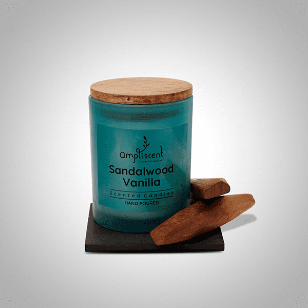 Ampliscent Exotic Candles - Sandalwood Vanilla Blue Frosted (Pack of 1)