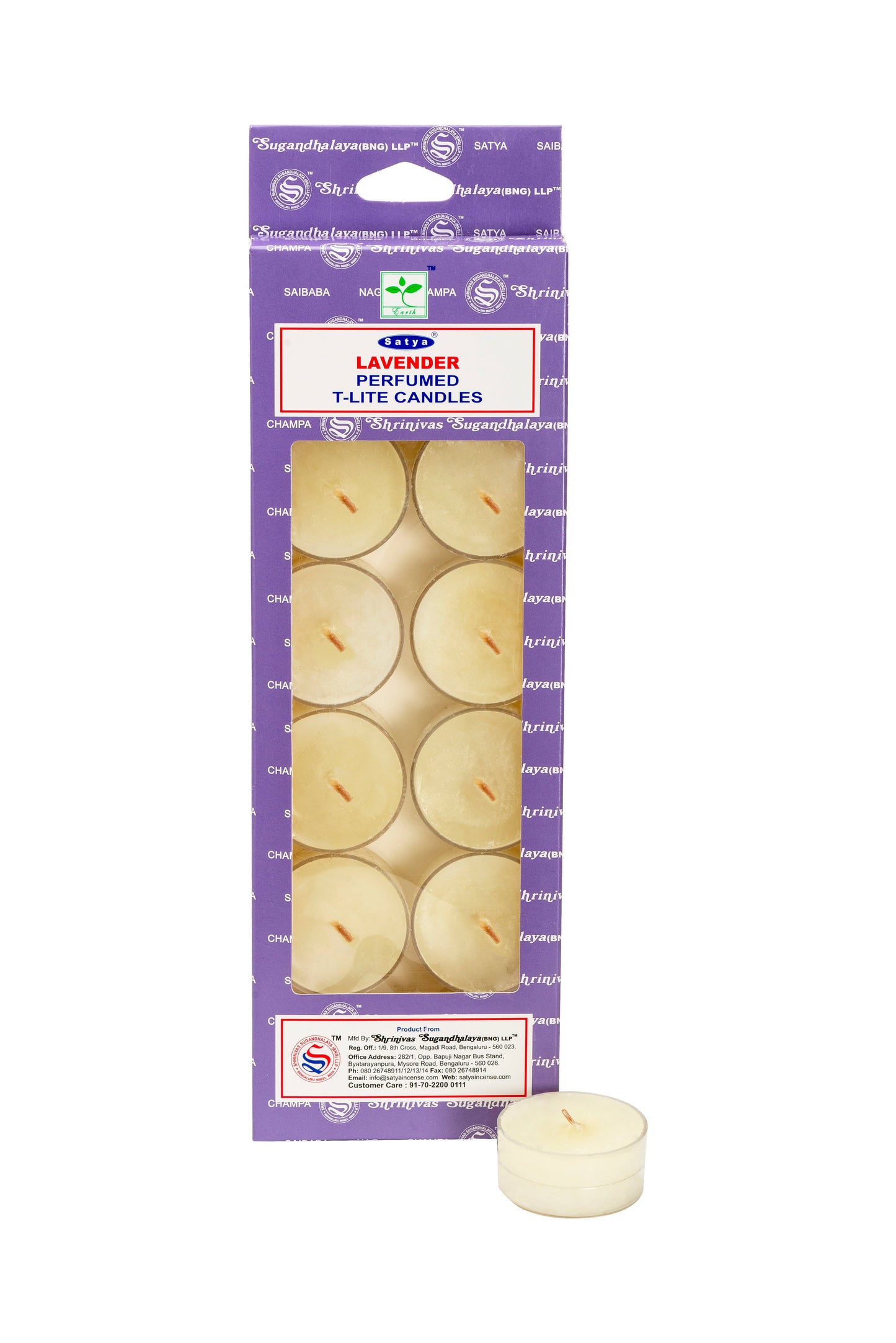 Satya (BANG) Tealight Candles - Lavender 14g (Pack of 12)