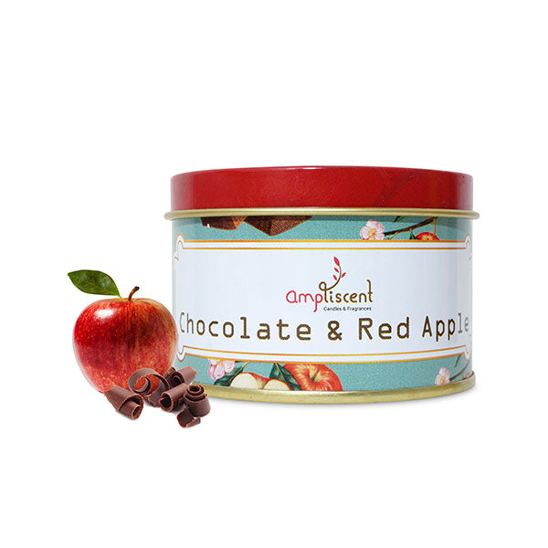 Ampliscent Tin Candles - Chocolate & Red Apple (Pack of 1)