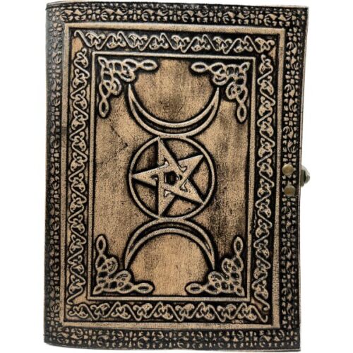 Leather Journal Triple Moon with Penta (15cmx20cm)